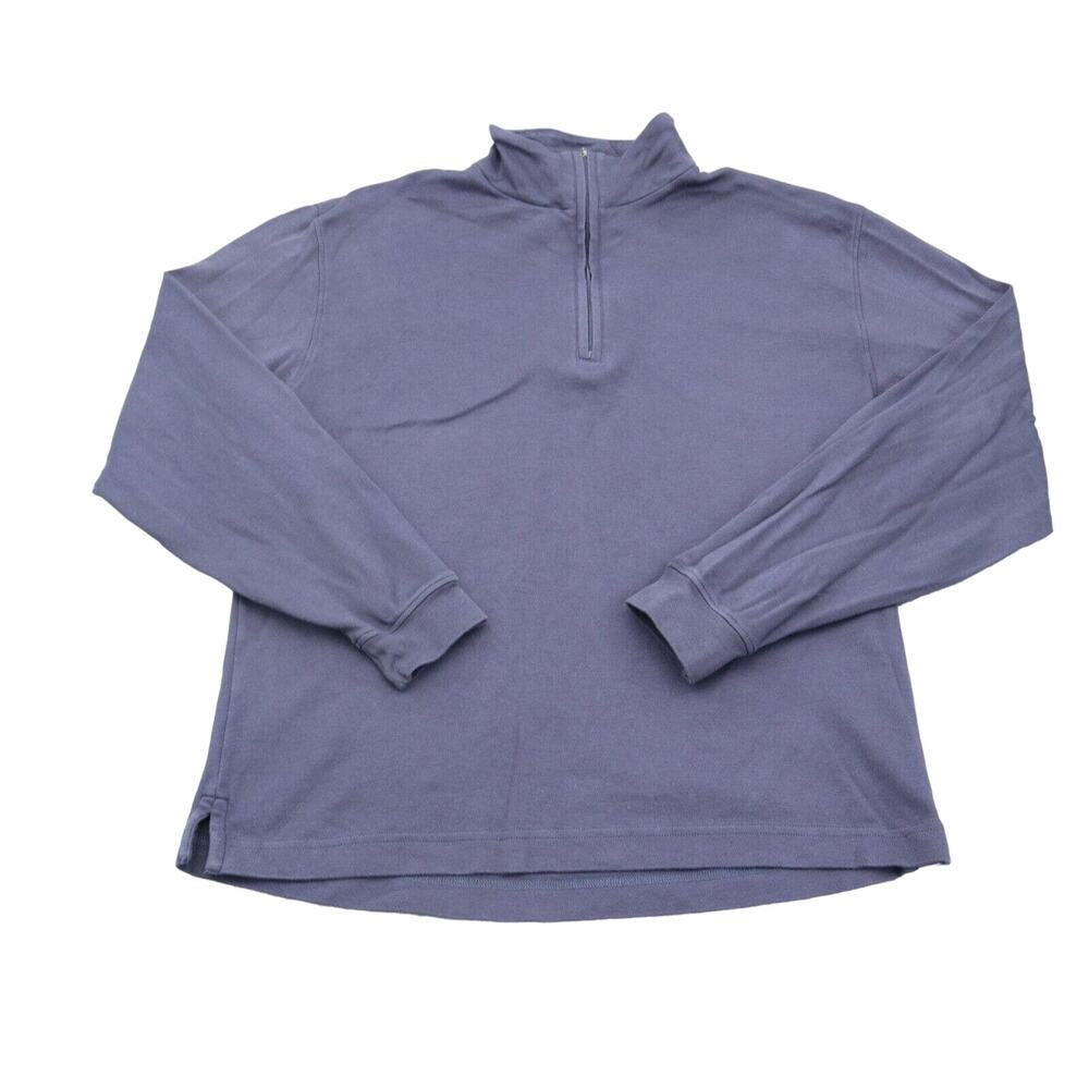 Scott Barber Sweater Mens L Blue Plain Long Sleeve Chest Zipper Casual Outwear